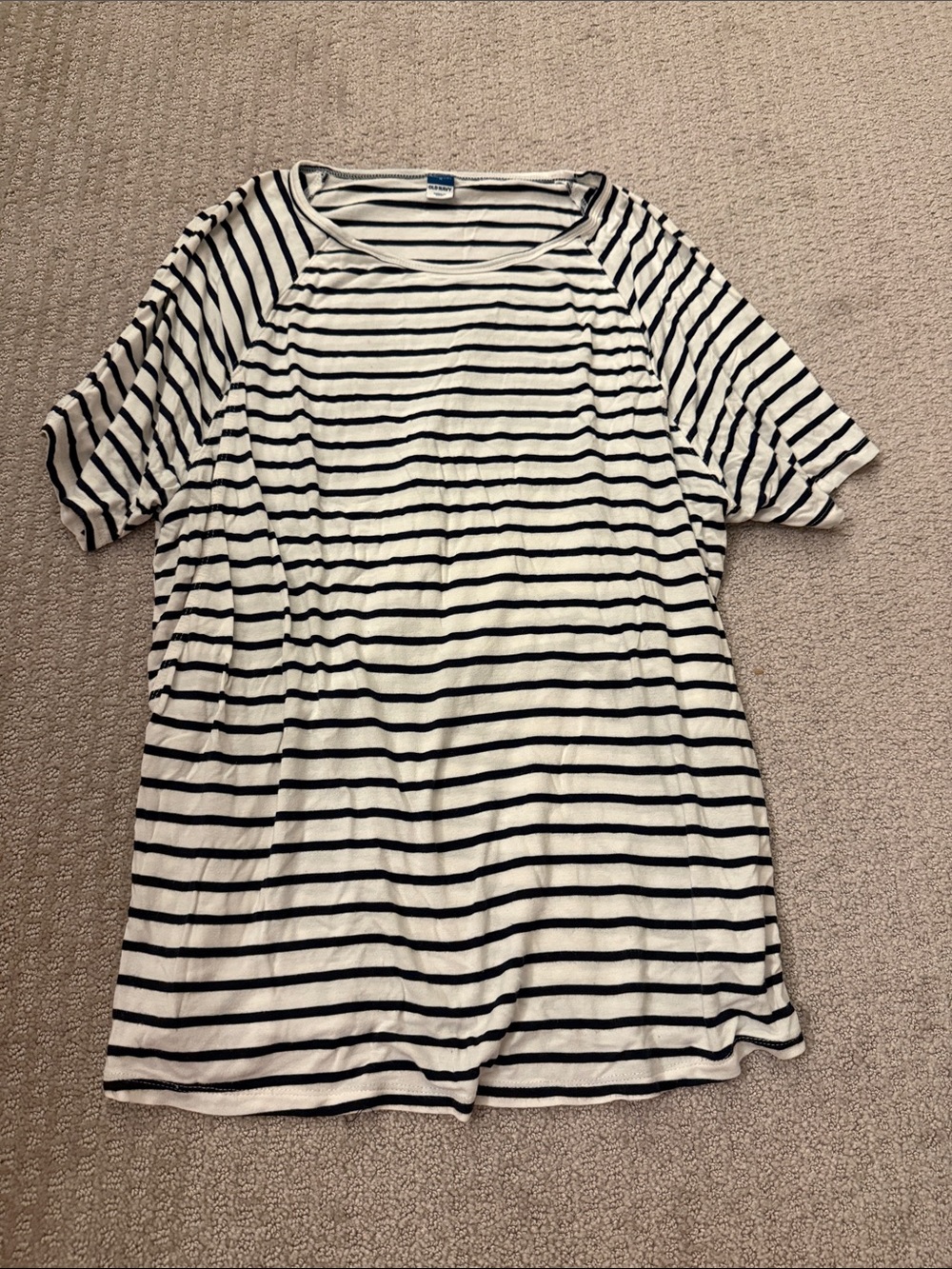 Black and White Striped Women’s Short Sleeve Nursing Tee